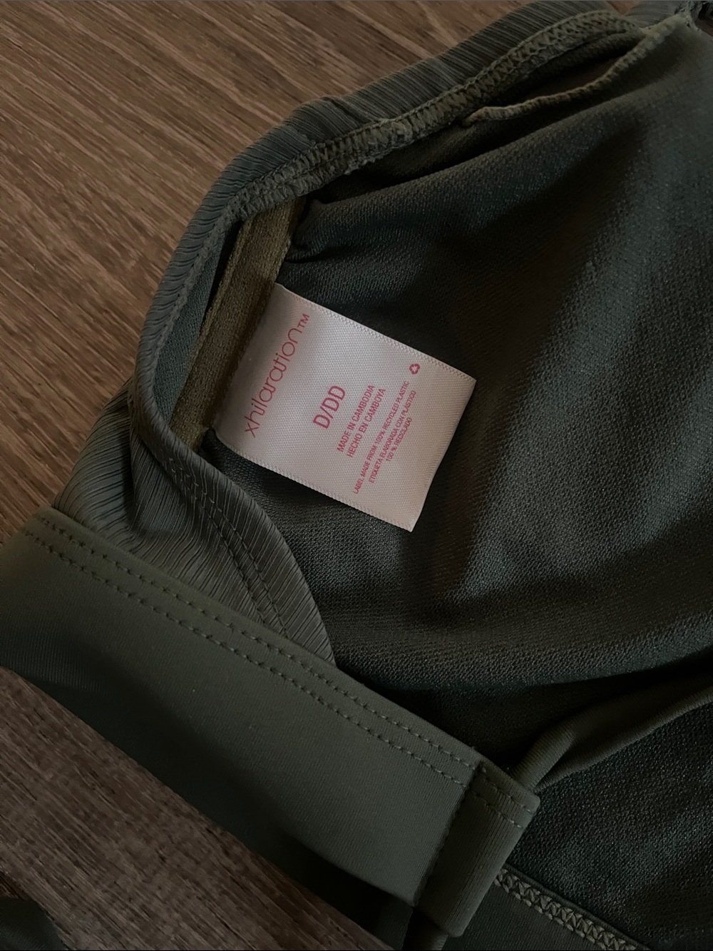 Xhilaration Olive Ribbed Bralette with Front Snap Accents - Picture 2 of 3